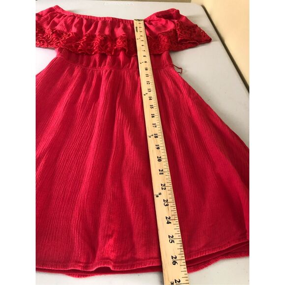 MAUDE DRESS RED ELASTIC WAIST Off Shoulder Size S - Picture 9 of 13
